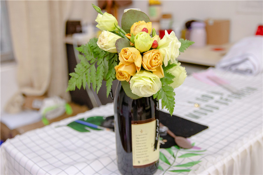 紅酒瓶花束