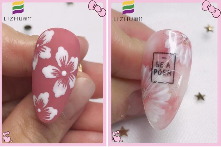 南寧美甲培訓班學員作品：彩繪花朵美甲