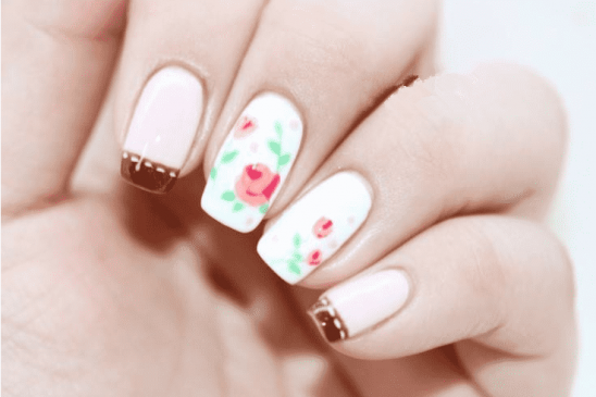 田園玫瑰花美甲教程，和南寧美甲培訓(xùn)班一起學(xué)