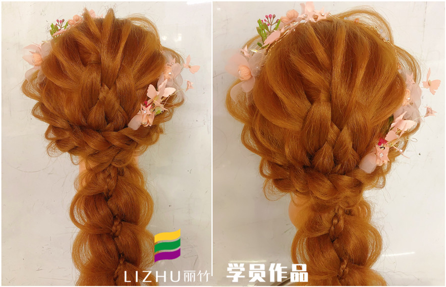 森系編發(fā)造型，南寧化妝培訓(xùn)班學(xué)員作品