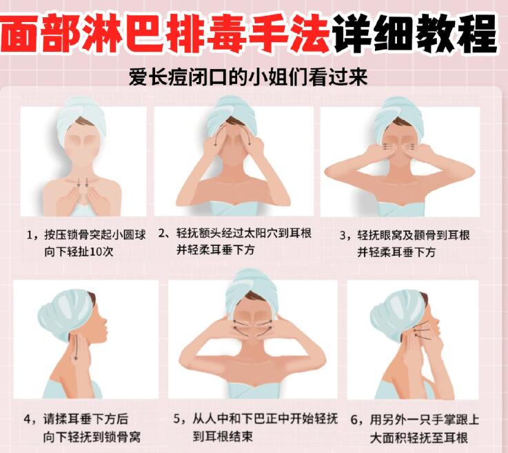 面部淋巴排毒教程，南寧美容教程分享