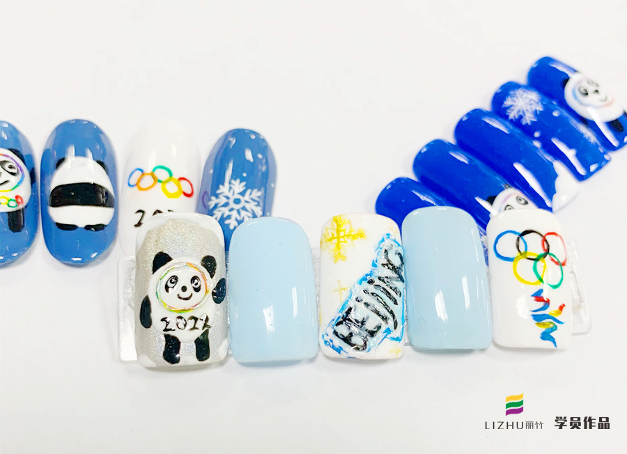 冰墩墩卡通美甲，南寧美甲網(wǎng)紅分享