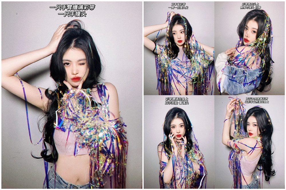 廣西南寧造型培訓(xùn)學(xué)校送你彩帶拍照姿勢教程