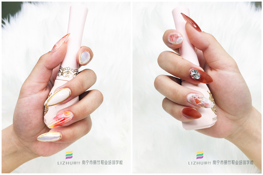 暈染美甲圖片欣賞，零基礎(chǔ)學(xué)美甲學(xué)員作品