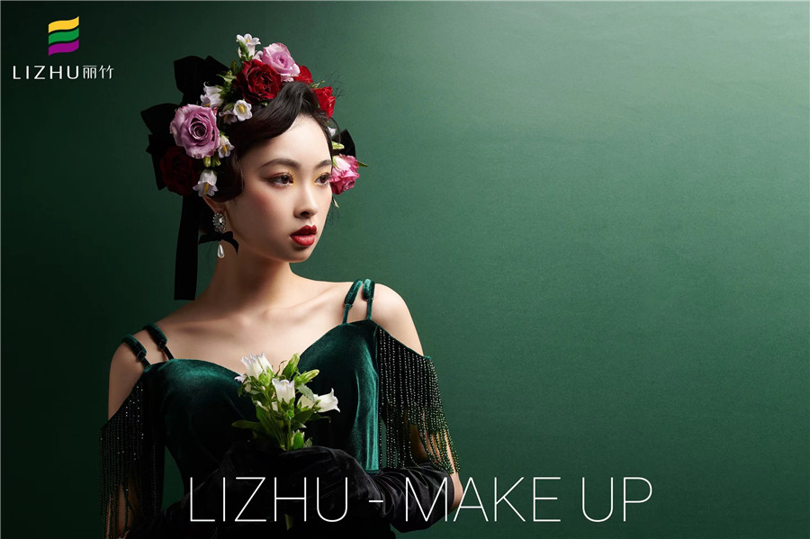 復古鮮花新娘造型，廣西彩妝學校十大品牌作品