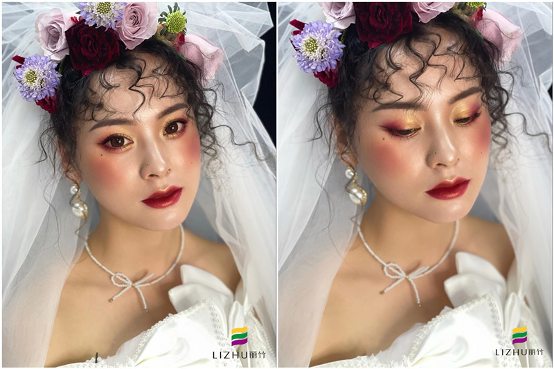 復(fù)古油畫風(fēng)格新娘 ，南寧彩妝學(xué)校新娘妝作品