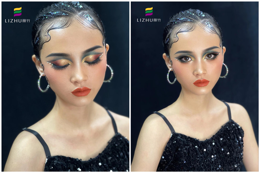 拉丁舞妝容技巧，廣西造型彩妝學(xué)校真人操作