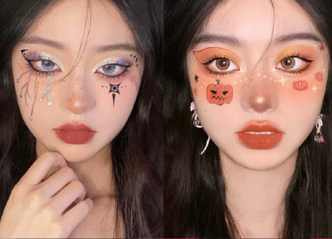 可愛萬圣妝容圖片，南寧美妝造型學校整理分享