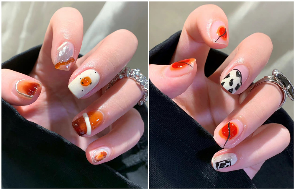 鴛鴦撞色美甲，廣西美甲學(xué)校十大名校分享