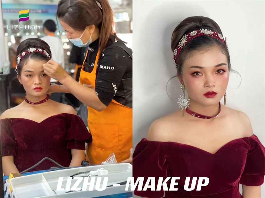 輕復(fù)古造型，南寧彩妝師課堂考核作品