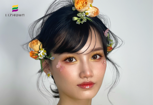 森系鮮花造型，廣西美妝技術學校作品