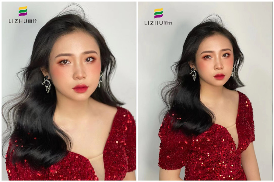 禮服披發(fā)造型，廣西南寧專業(yè)化妝學校作品