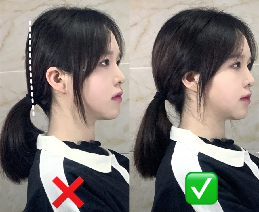 你扁頭低馬尾扎法教程，南寧化妝扎發(fā)學(xué)校教你