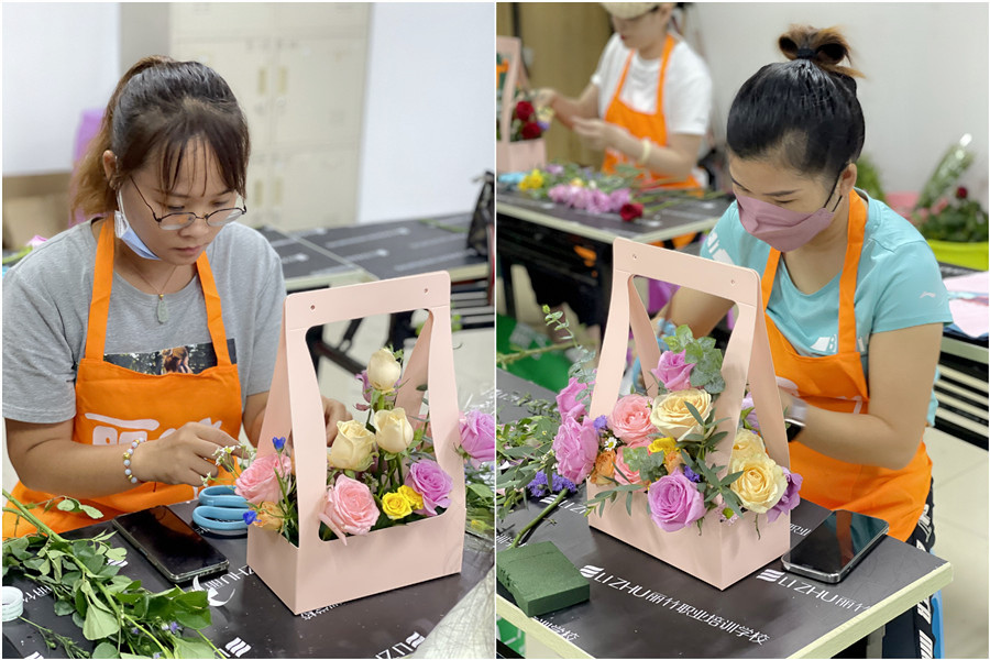 手提花籃的特點，廣西南寧花藝師學(xué)校課件分享