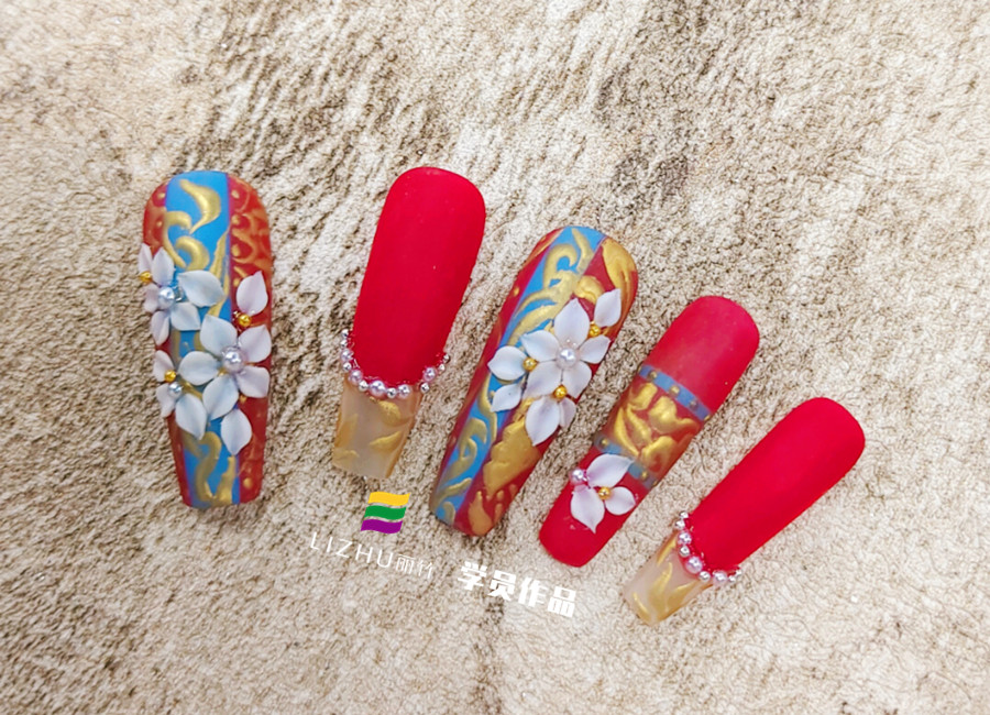 中式秀禾美甲，南寧美甲培訓(xùn)進(jìn)修班作品