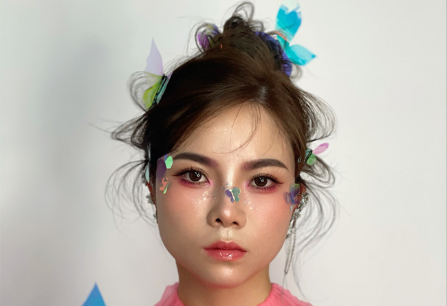 創(chuàng)意蝴蝶造型，南寧化妝彩妝造型學(xué)校教學(xué)