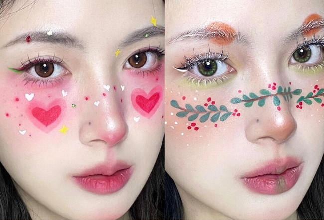 可愛圣誕節(jié)妝容，南寧化妝基礎(chǔ)教學(xué)