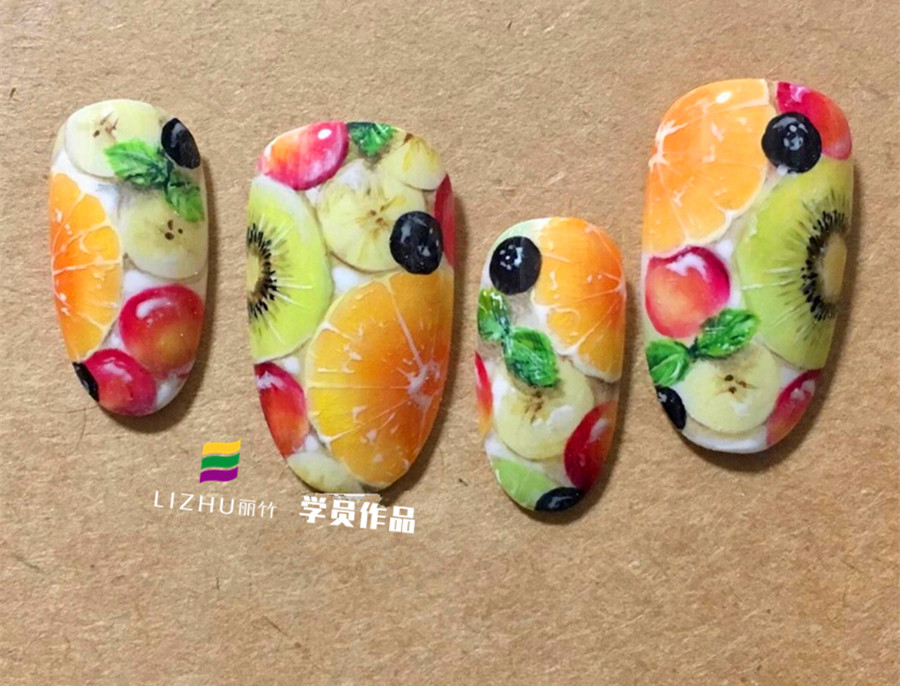 水果美甲：草莓美甲、橘子獼猴桃美甲、檸檬美甲