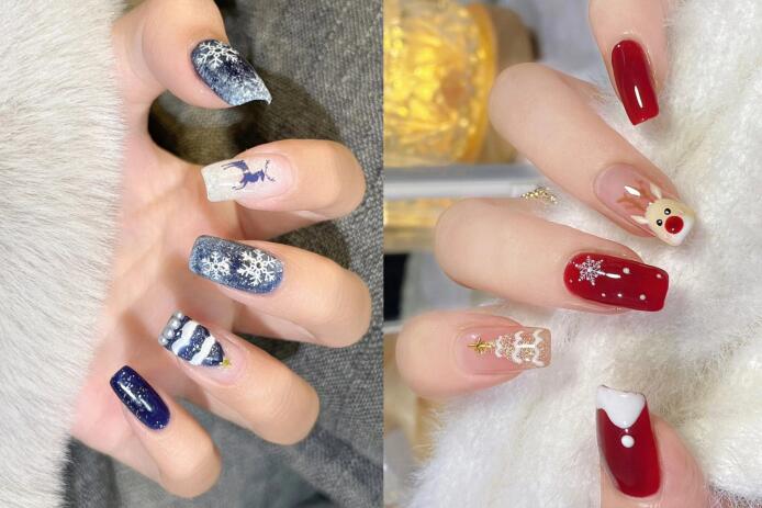 圣誕美甲款式，廣西美甲造型學(xué)習(xí)推薦