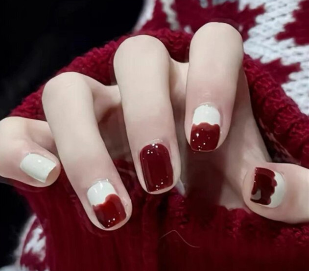 新年紅色美甲，南寧美甲款式造型學校
