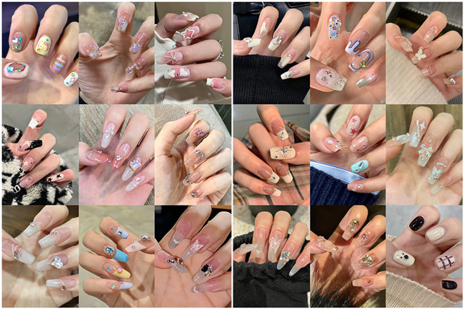 碎鉆美甲，廣西美甲網(wǎng)紅造型班收集