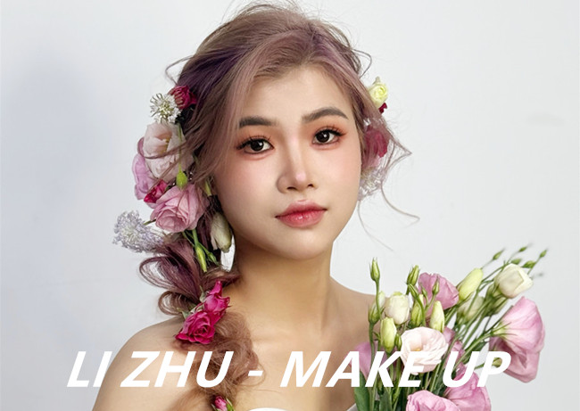 森系鮮花新娘，廣西新娘妝進(jìn)修學(xué)校作品