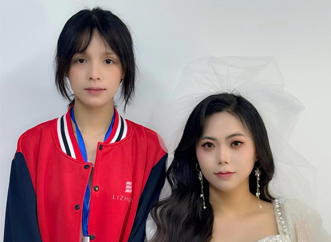 白紗韓式披發(fā)新娘，廣西培訓(xùn)美妝師作品