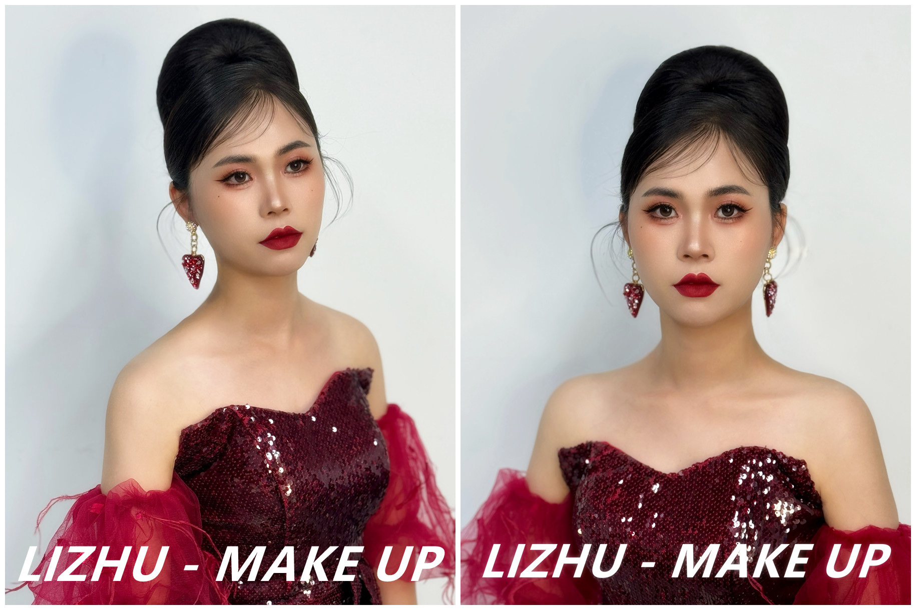 復(fù)古簡約禮服造型，南寧影樓彩妝學(xué)習(xí)作品