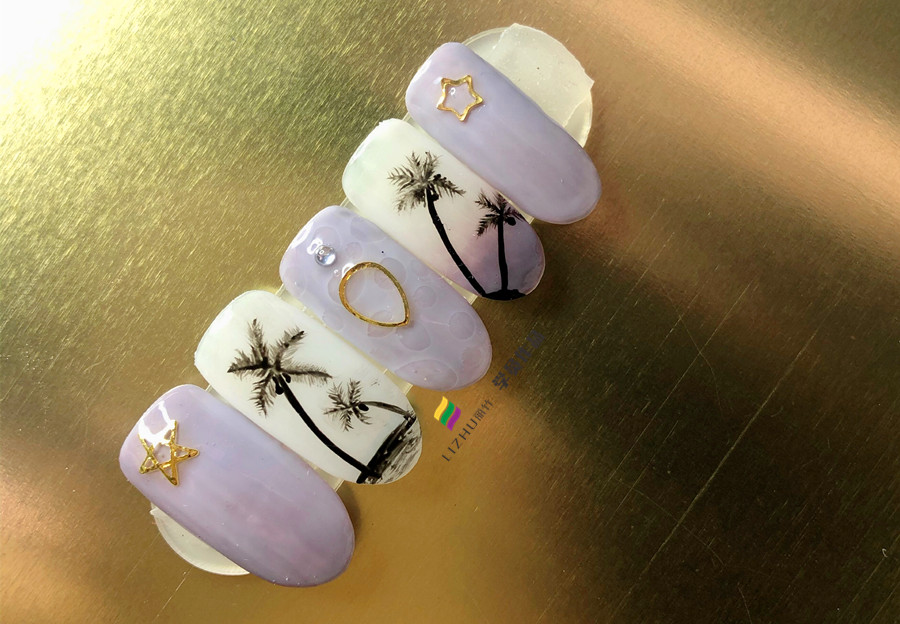 夏日椰樹美甲，零經(jīng)驗(yàn)在廣西學(xué)美甲學(xué)員作品