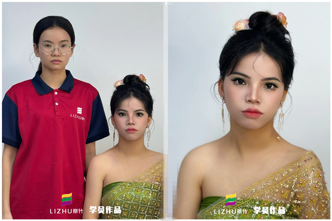 傣族少女寫真，學(xué)專業(yè)彩妝在南寧學(xué)員作品