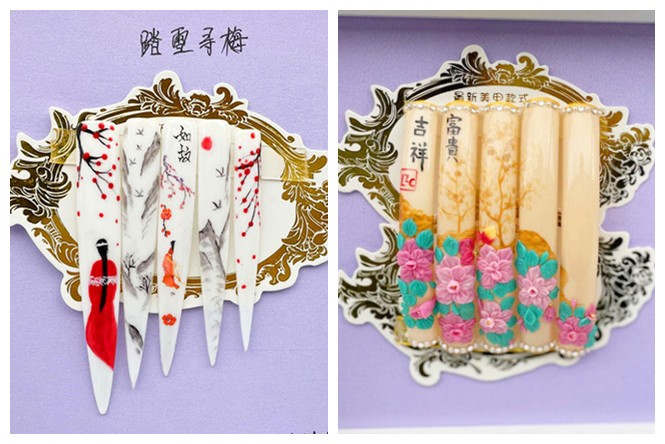 適合新年的國(guó)風(fēng)美甲，廣西職業(yè)教育學(xué)員作品展示