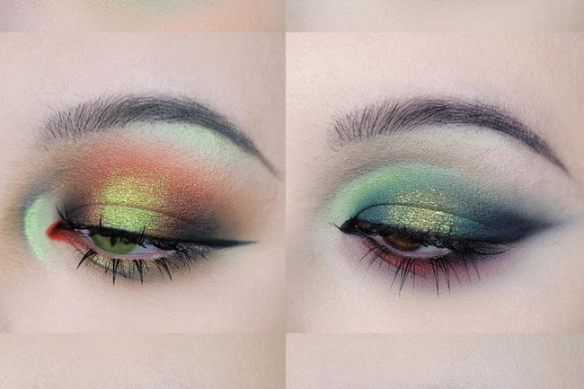 彩色煙熏截斷眼妝，零基礎(chǔ)學(xué)眼妝