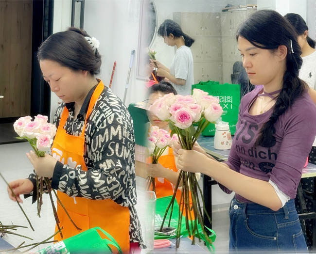 螺旋花束的教程，南寧花藝師學校分享