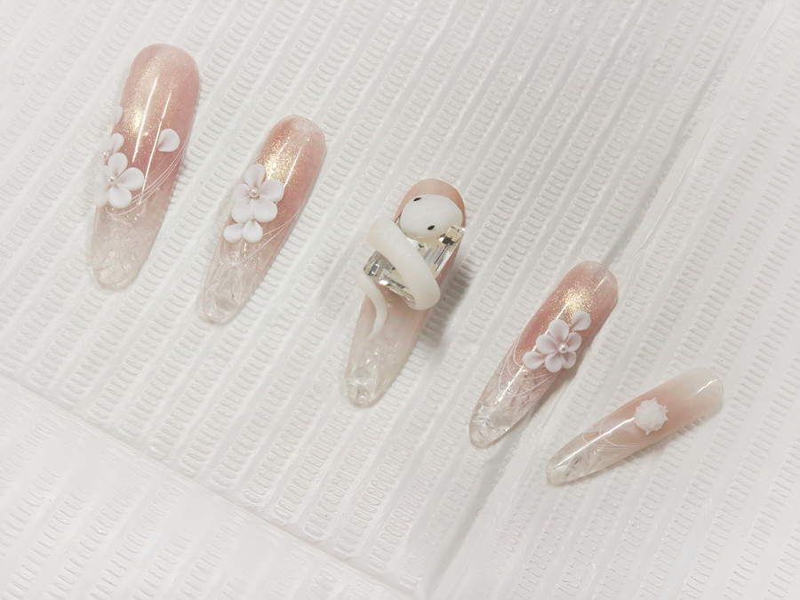 琉璃雕花美甲，廣西美甲工作室受歡迎的款式