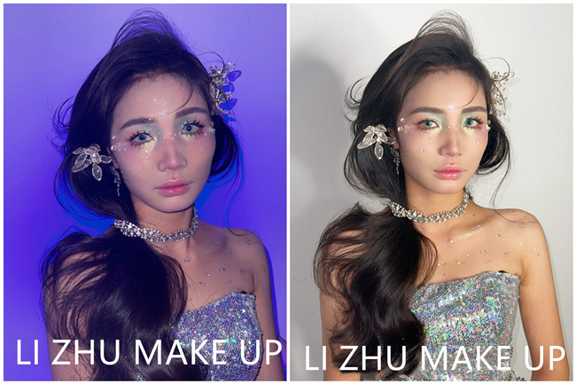 碎鉆眼淚妝，南寧化妝培訓興趣作品