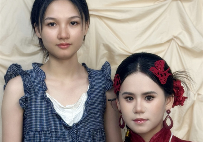 晨袍中式新娘，南寧學(xué)彩妝0基礎(chǔ)作品