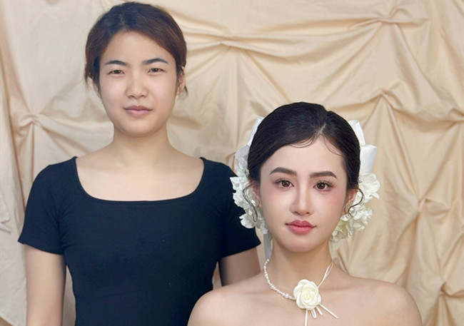 韓式新娘造型，廣西美妝造型訓練作品