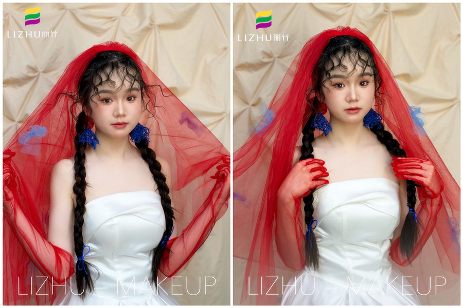 小眾新娘造型，廣西彩妝造型學校課堂作品