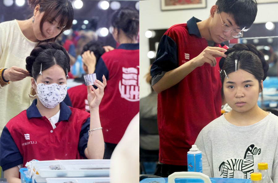 化妝造型盤發(fā)練習(xí)，南寧化妝發(fā)型培訓(xùn)